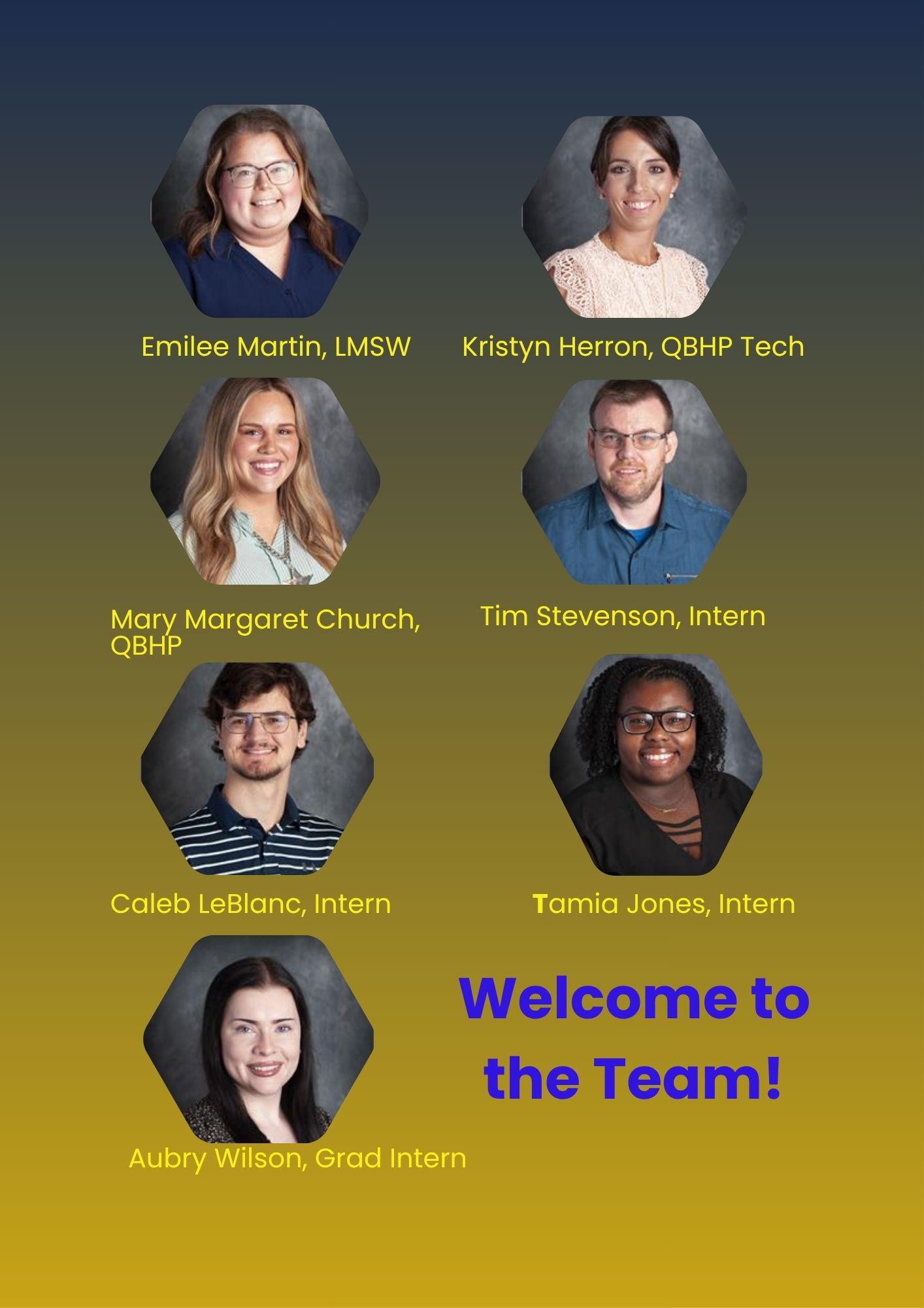 Welcome to the team!